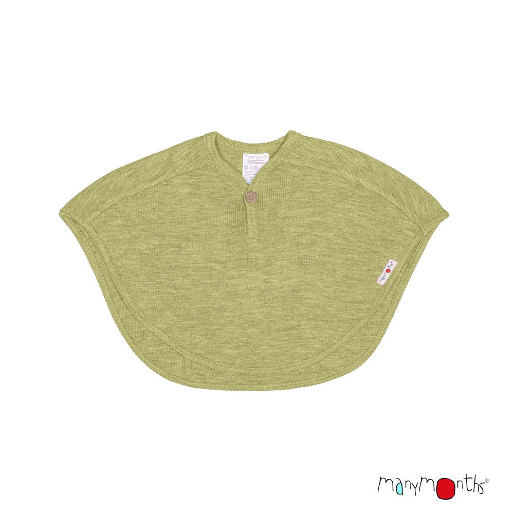 ManyMonths Cape enfant vert laine merinos multicape peapuree