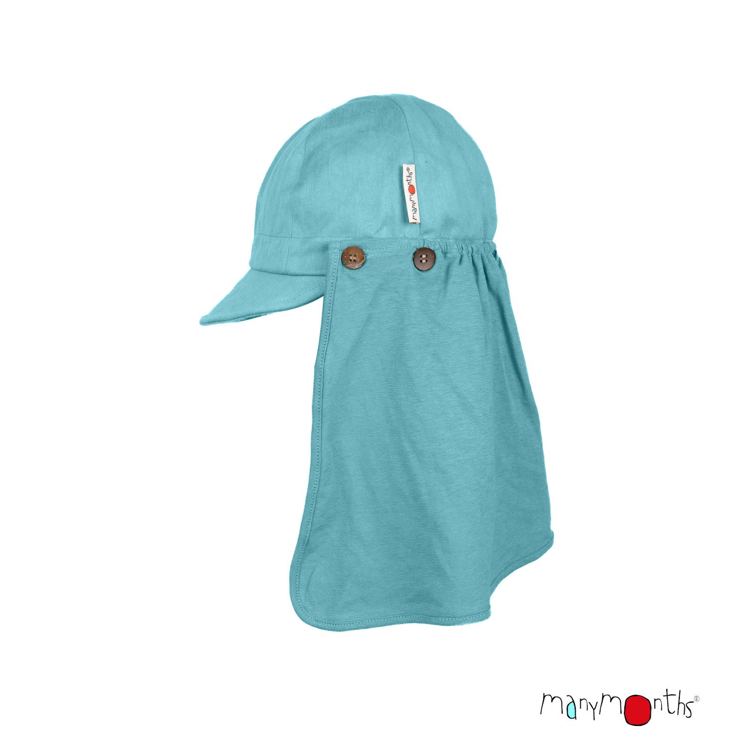 ManyMonths casquette enfant soleil été ajustable summer multicap chanvre coton bio turquoise