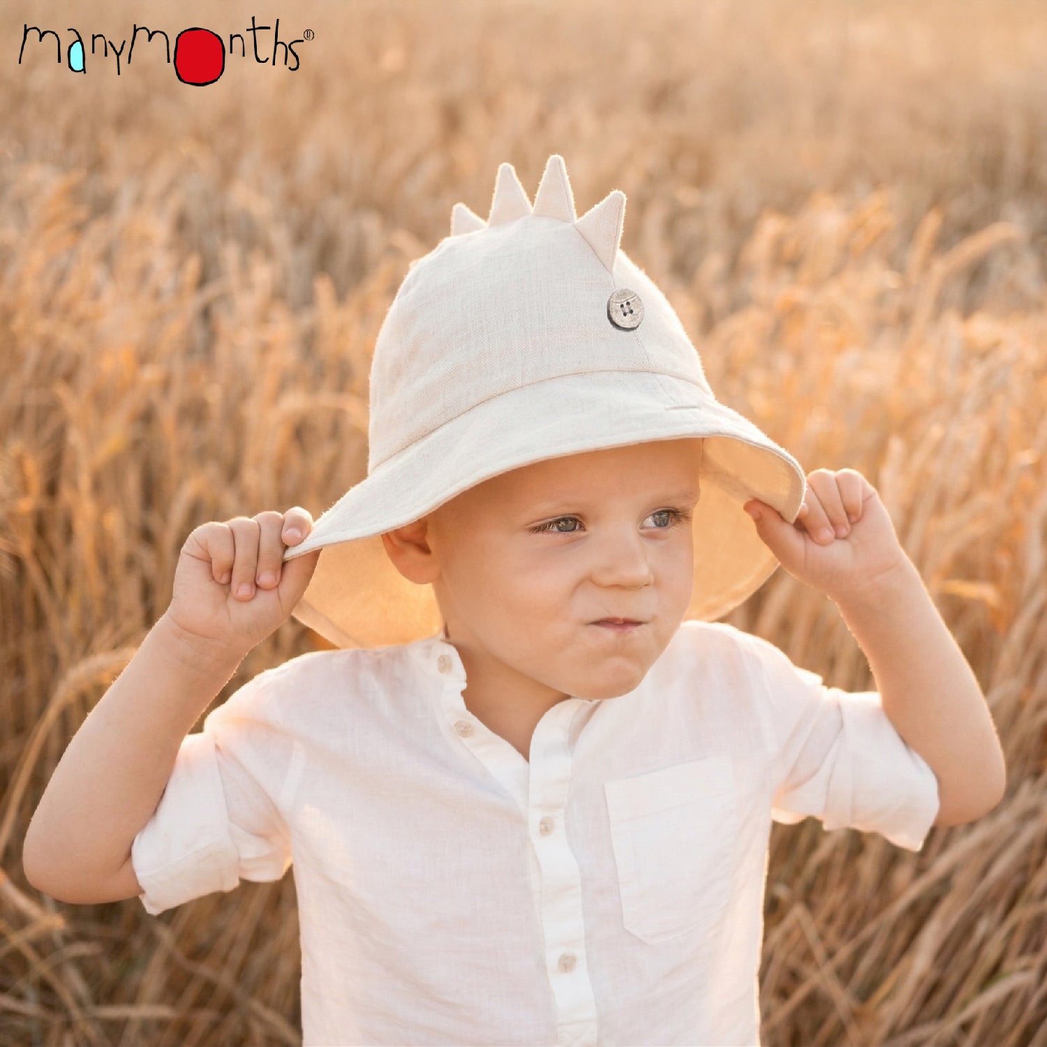 Chapeau de soleil DINO - Chapeau évolutif ManyMonths chanvre et coton bio - NOUVEAUTE  en Prévente!