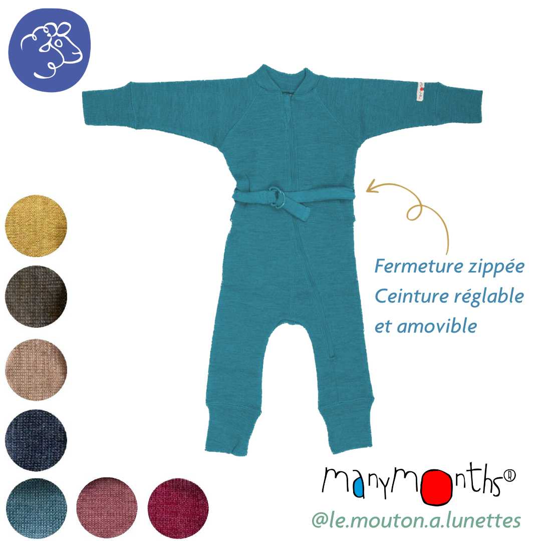 combinaison bébé laine mérinos évolutive manymonths
