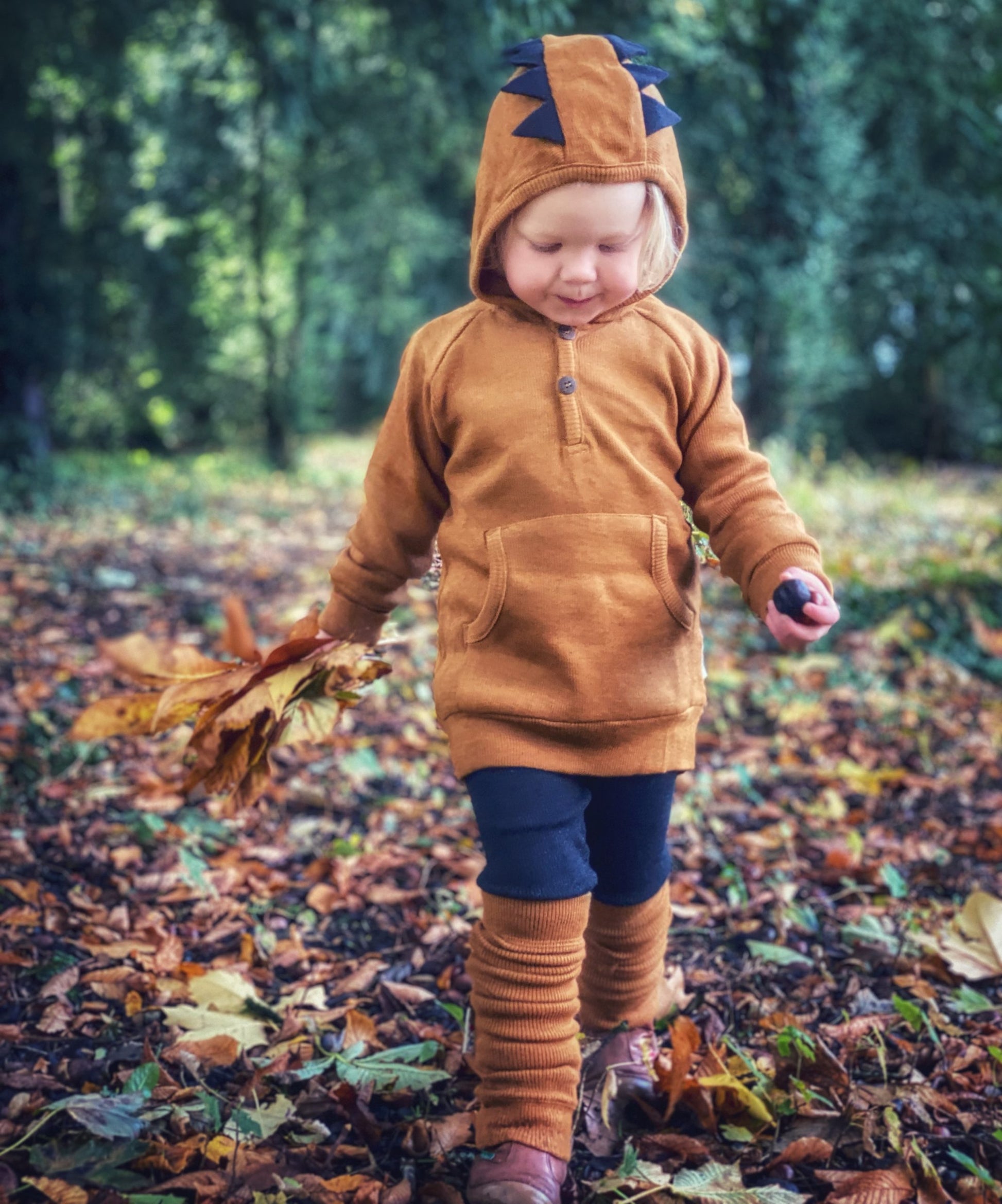 Dino Hoodie ManyMonths pull à capuche dinosaure enfant laine mérinos 2022