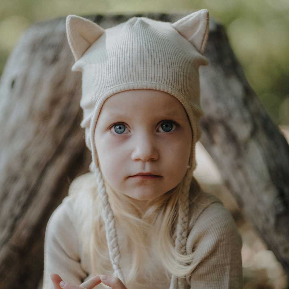 Kitty earflap beanie ManyMonths Bonnet chat enfant oreilles en laine mérinos