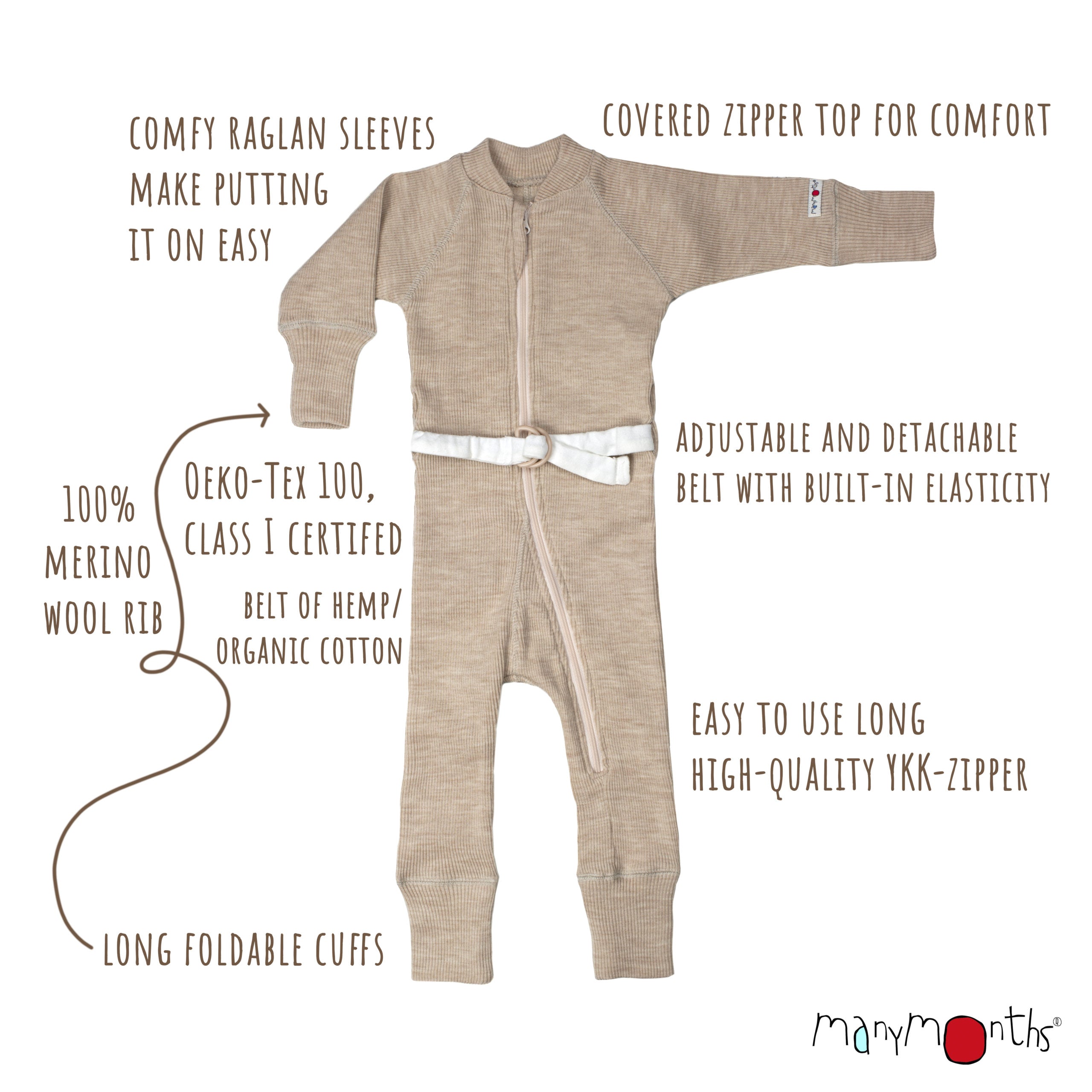 Location combinaison bébé Manymonths laine mérinos