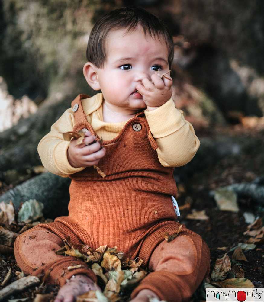 Romper salopette bébé Manymonths en laine mérinos