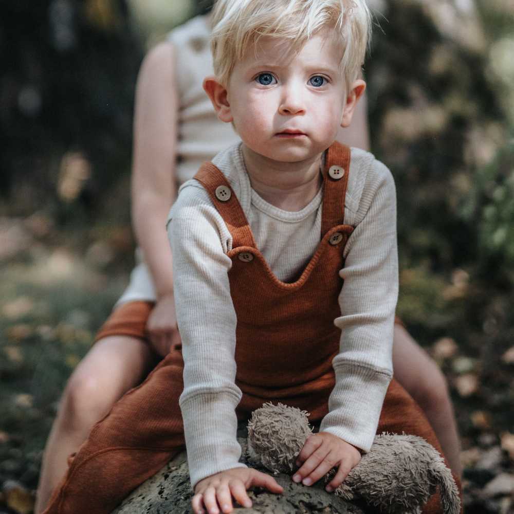 Romper salopette bébé Manymonths en laine mérinos