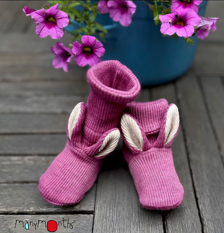 Chaussons lapin pour bébé en laine mérinos - Bunny Booties ManyMonths – PREVENTE 2026/27
