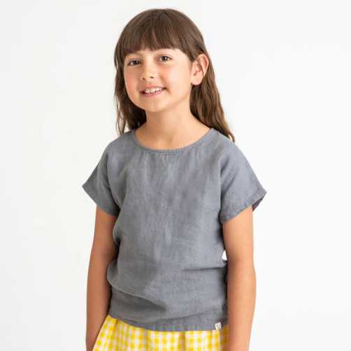 T-shirt en 100% lin manches courtes pour enfant mixte - Matona