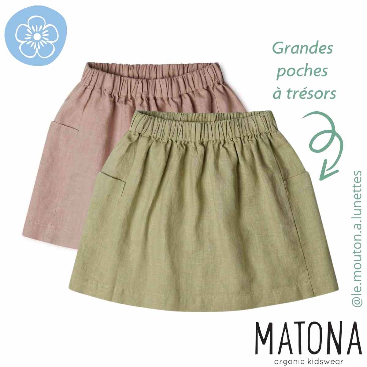 Jupe enfant lin matona