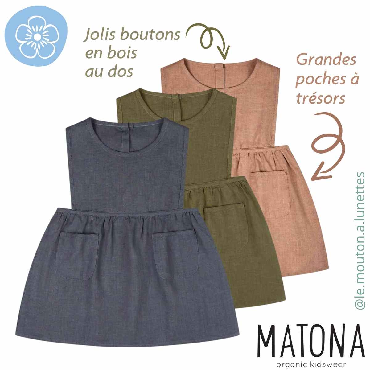 robe en lin enfant matona tablier fille