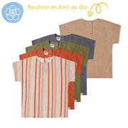 T-shirt en 100% lin manches courtes pour enfant mixte - Matona