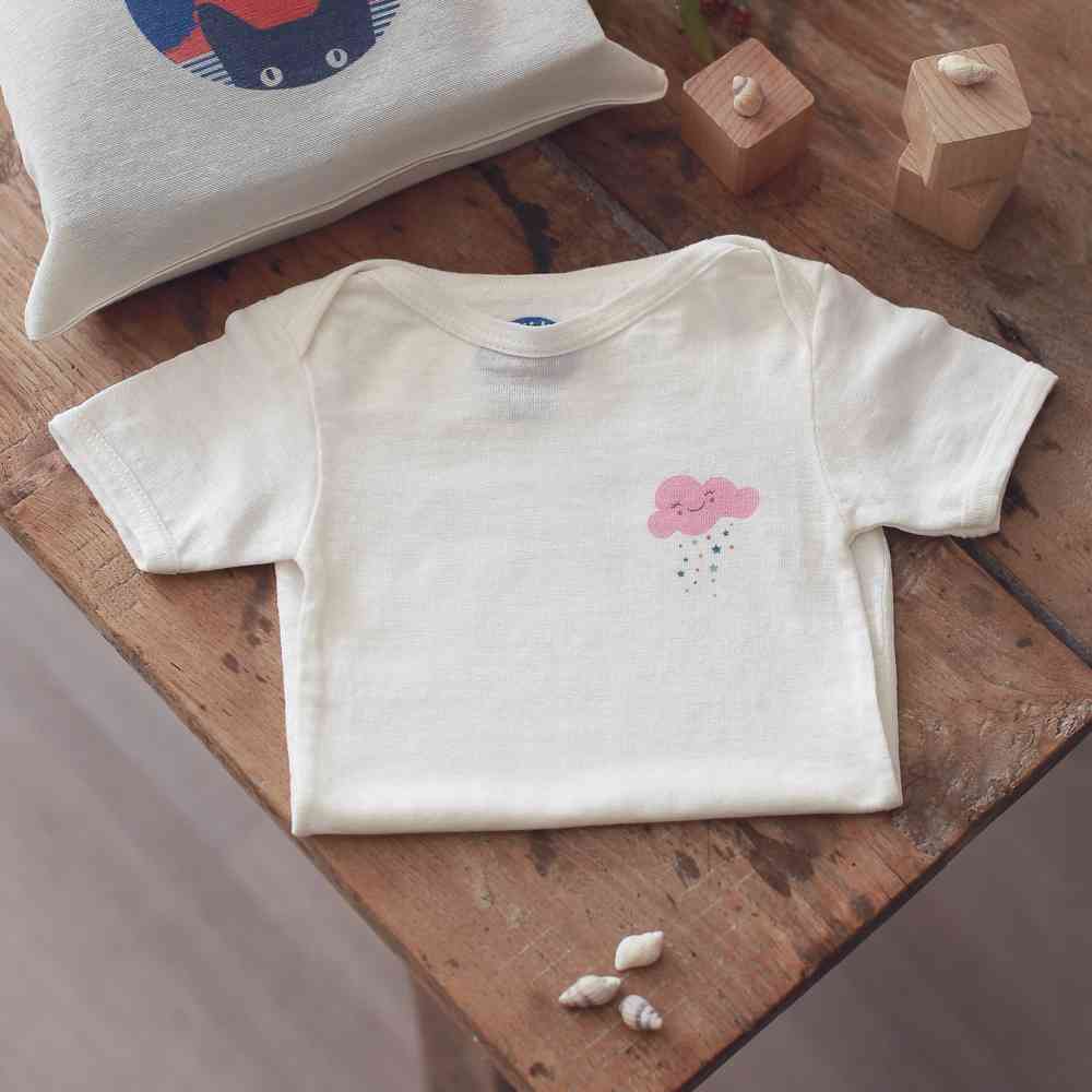 Mont chat michel Body bébé en lin made in France étoiles