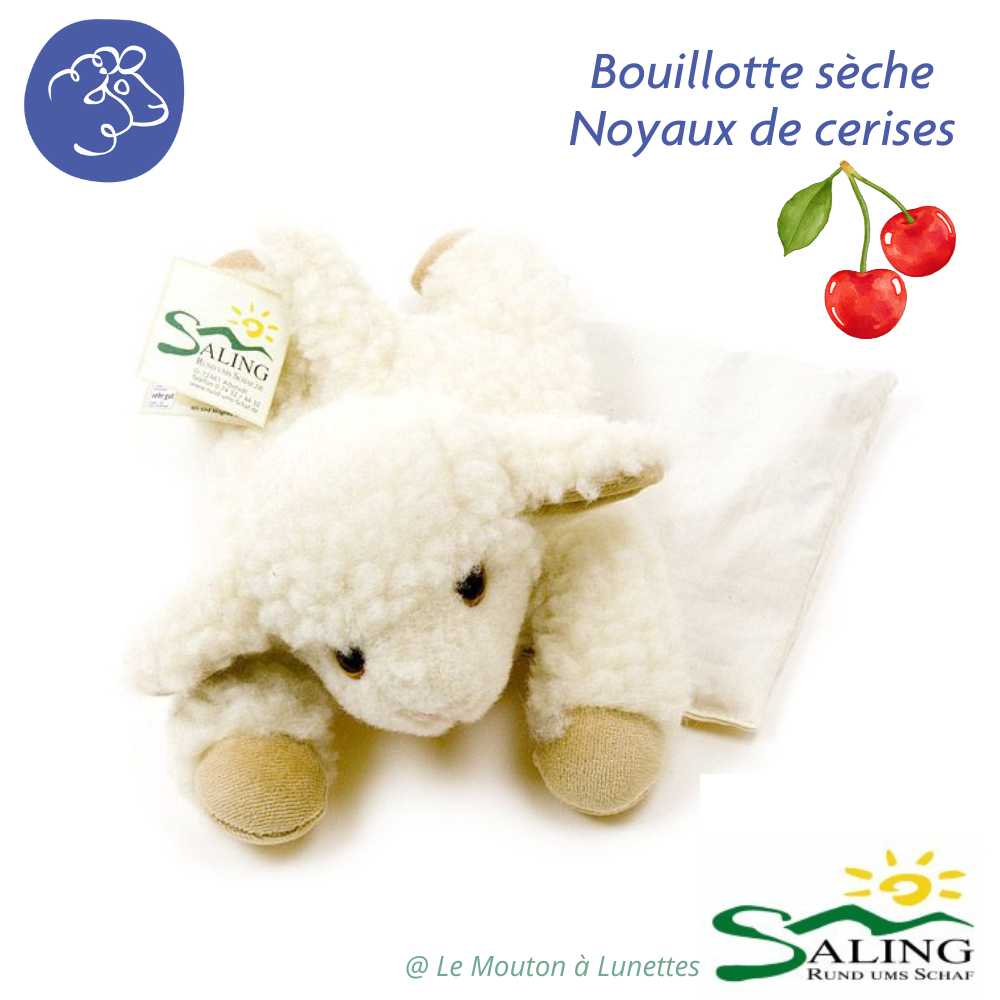 doudou bouillotte bébé en laine et noyaux de cerise SALING