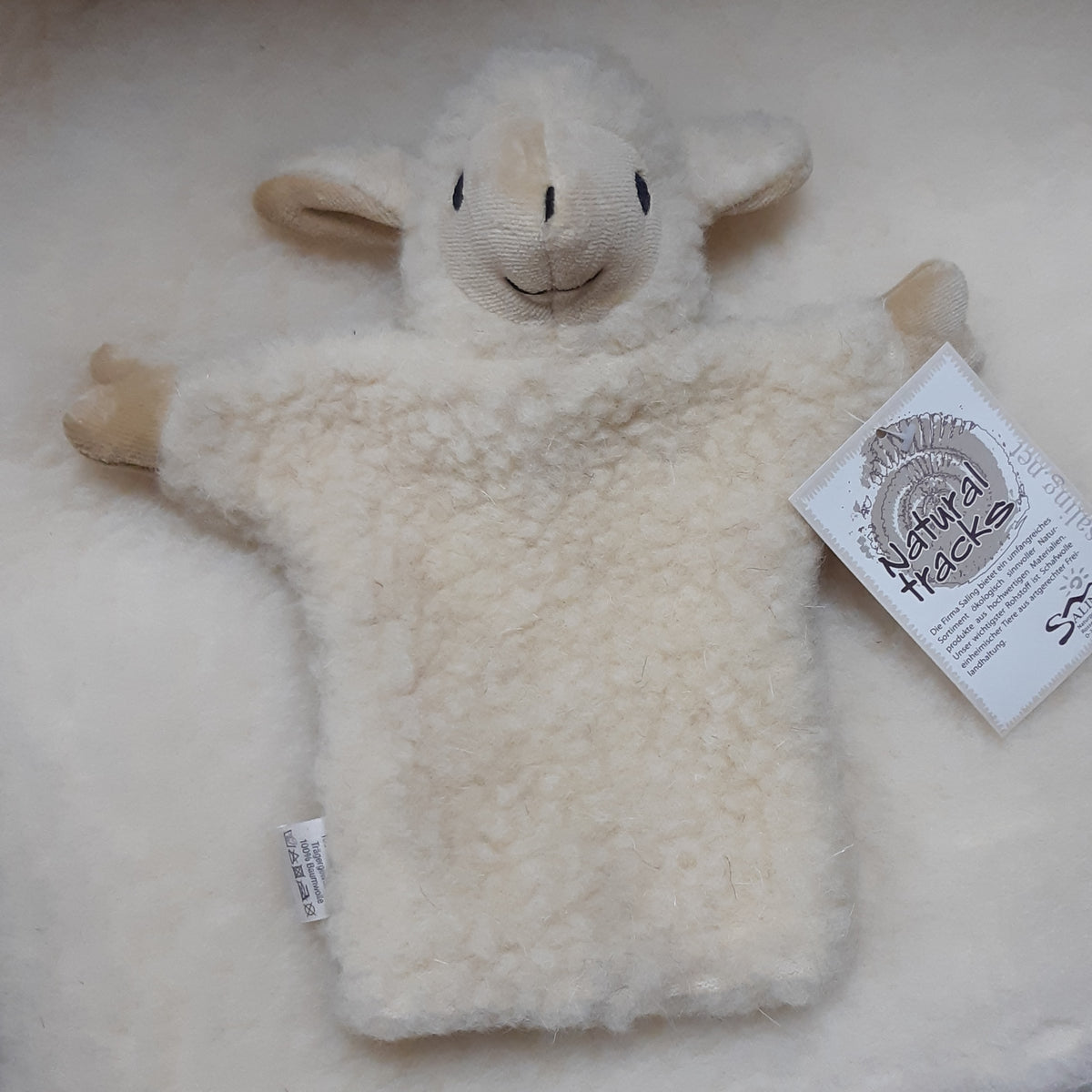 Marionnette Petit Mouton en pure Laine vierge - SALING