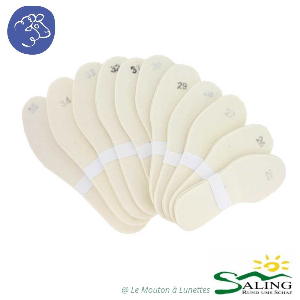 semelles en feutre de laine isolantes SALING enfant et adulte