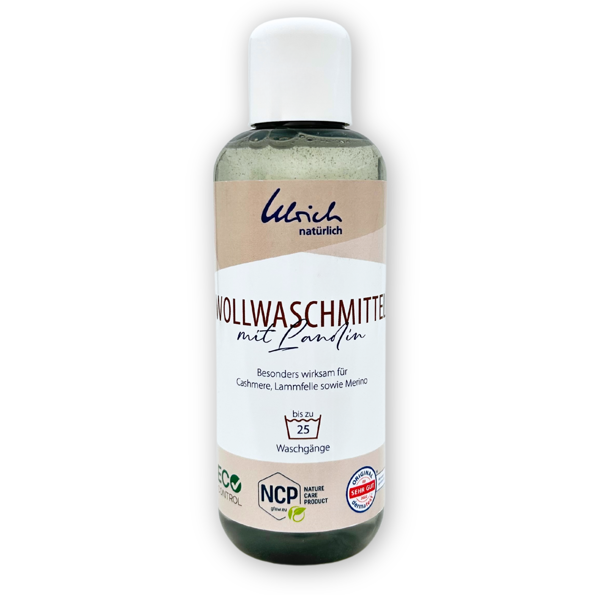 Lessive laine mérinos, soie, peaux et cachemire AVEC lanoline 250 ml - ULRICH Natürlich