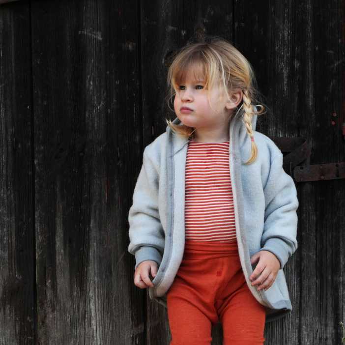 Veste gilet en laine polaire bio Cosilana pour bébé et enfant laine et coton bio fille