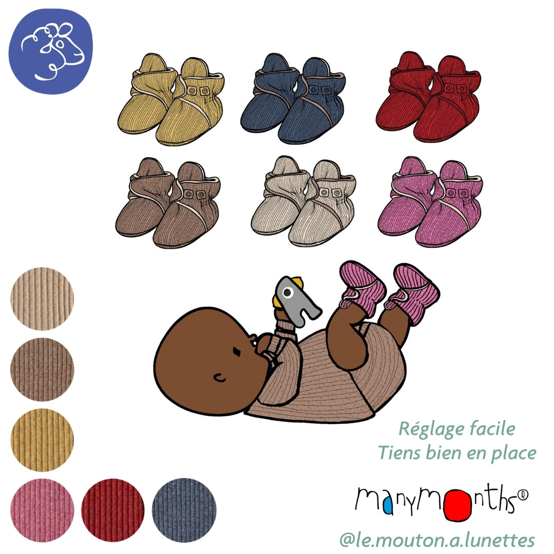Chaussons bébé en laine mérinos - Wrap Booties ManyMonths – PREVENTE 2026/27