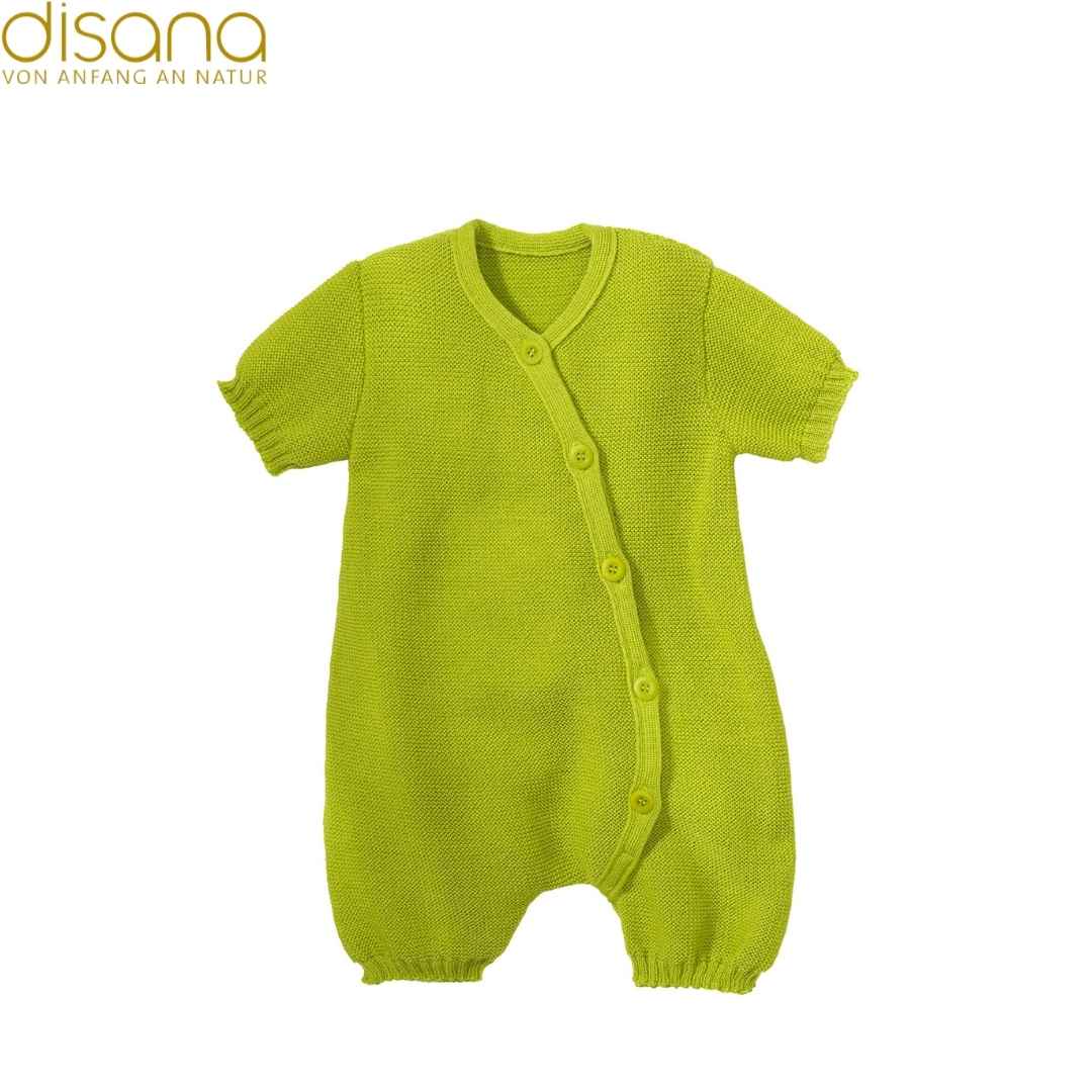 barboteuse en laine mérinos biologique bébé disana vert