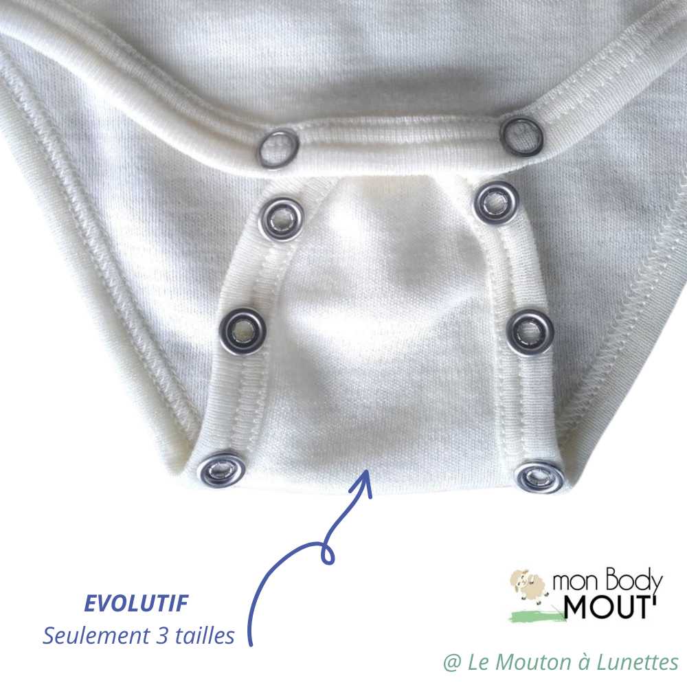 body évolutif en laine mérinos made in France Ma Couche durable