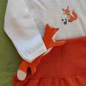 body en lin pour bébé Mont Chat Michel motif renard
