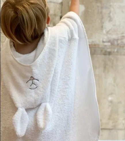 Cape de bain en coton bio JOEY Paris - Poncho à capuche avec oreilles