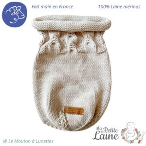 Cocon de naissance en laine mérinos Ma Petite Laine - Modèle Premium