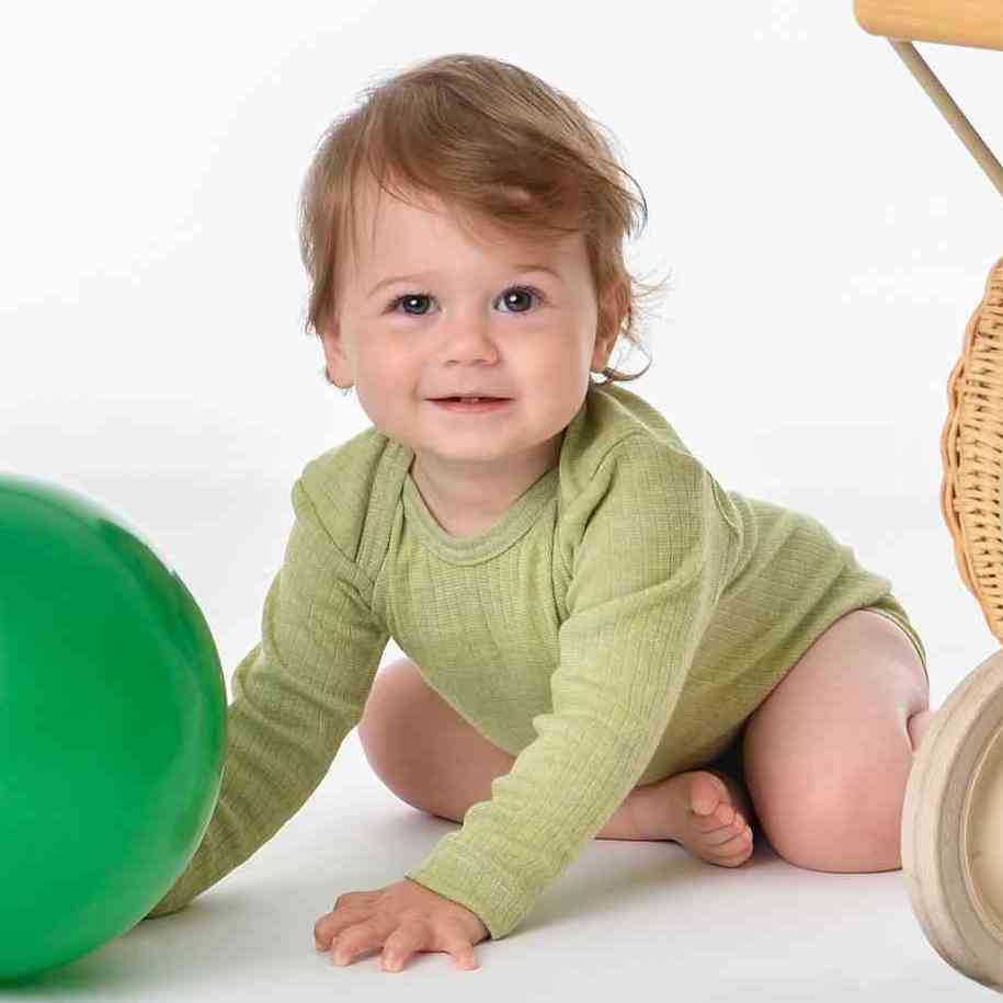 Body bébé Cosilana en coton laine et soie