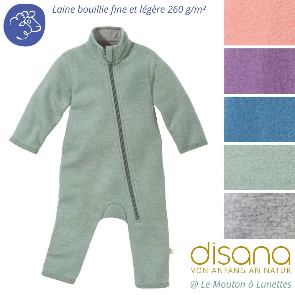 Combinaison bébé DISANA en fine laine bouillie bio 4 saisons
