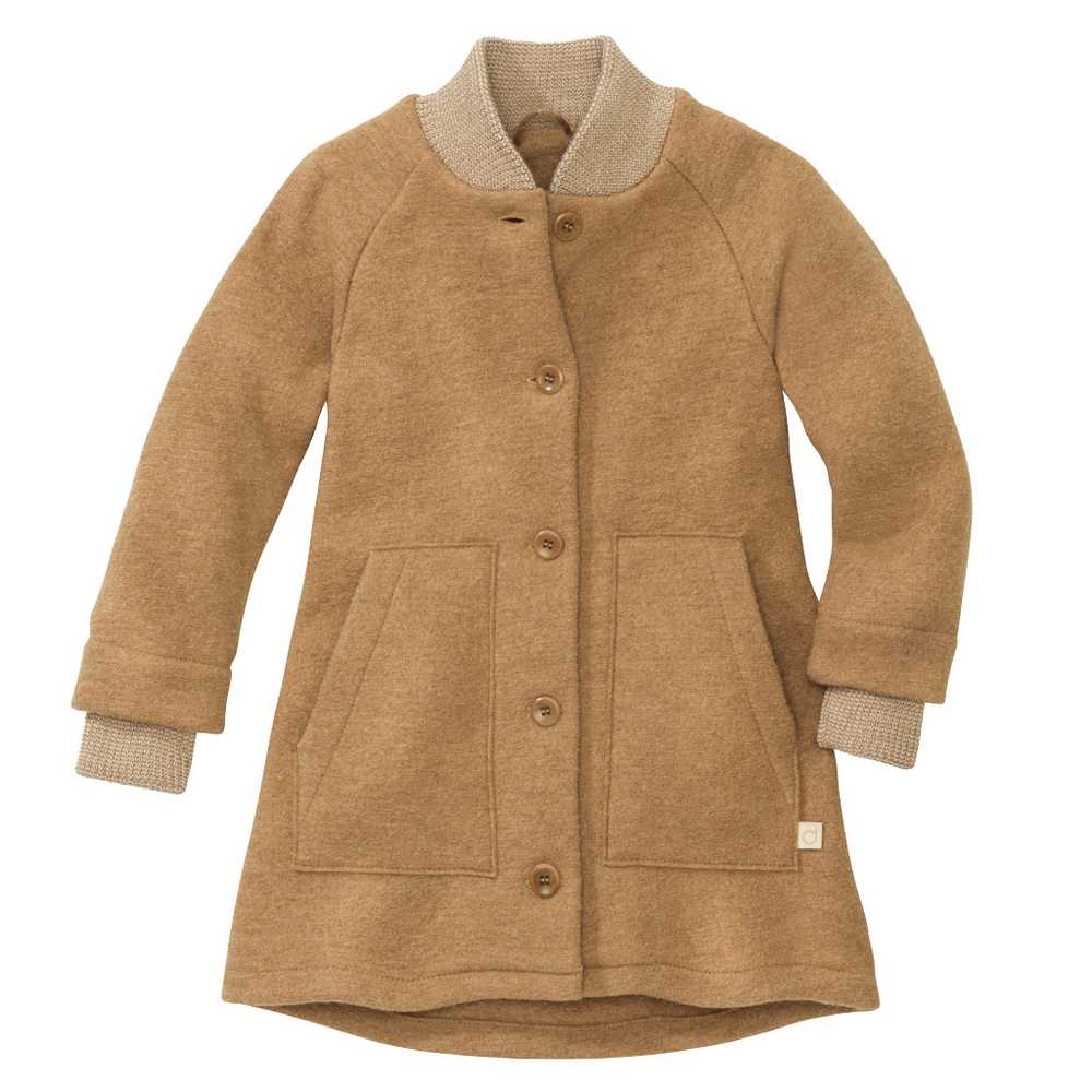 manteau hiver fille disana en laine bouillie bio pour enfant caramel camel