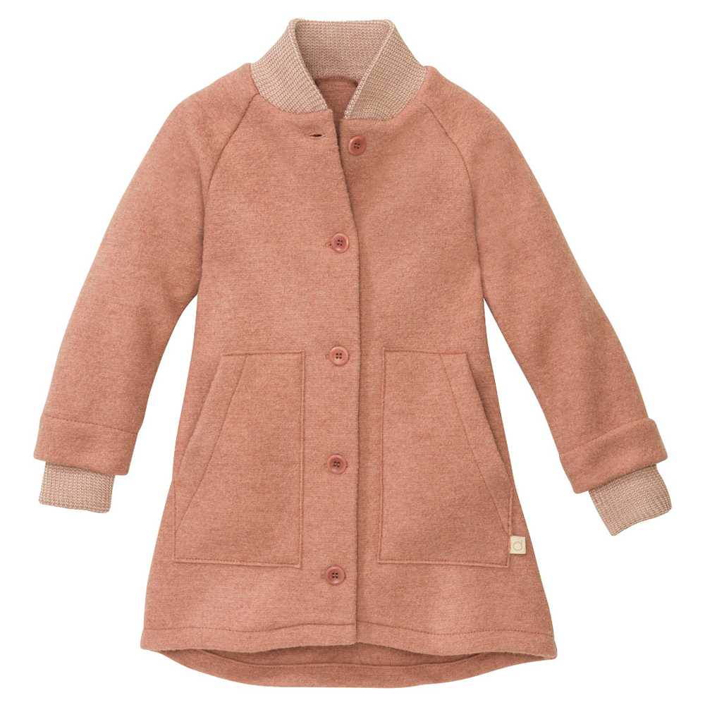 manteau hiver fille disana en laine bouillie bio pour enfant rose