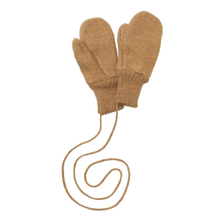 Moufles en laine bouillie enfant disana caramel