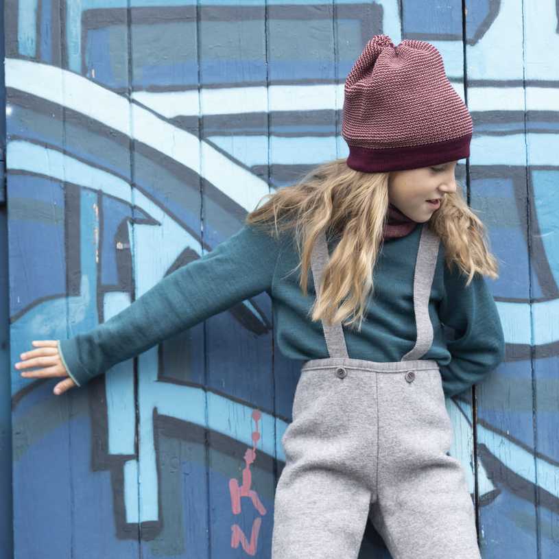 pull enfant disana laine mérinos bio mixte bleu vert pacific fille