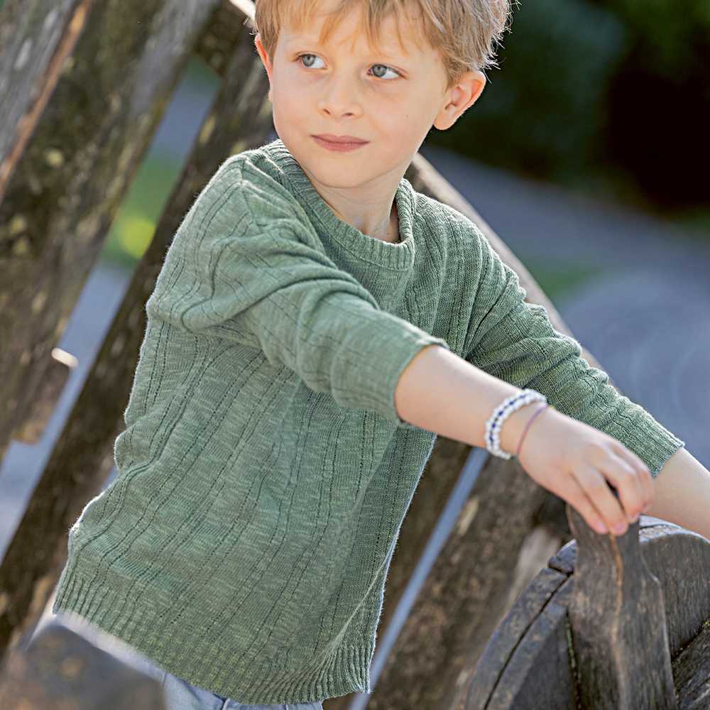 Pullover en lin et coton bio enfant DISANA - Nouveauté !