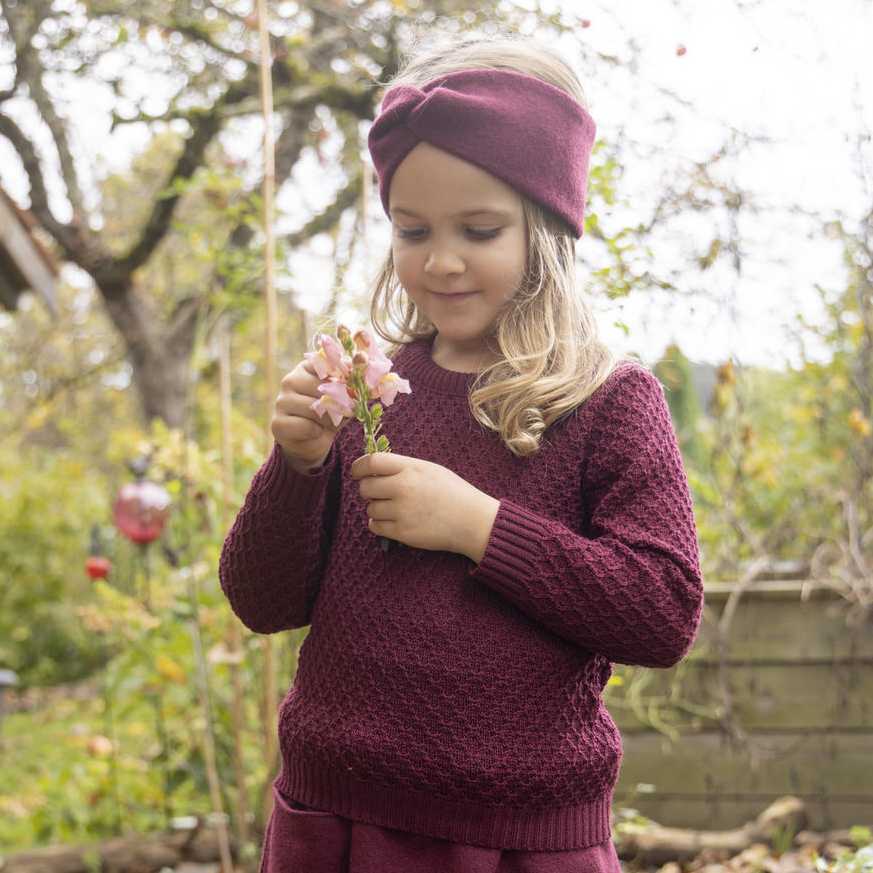 pull aran disana et bandeau en laine mérinos