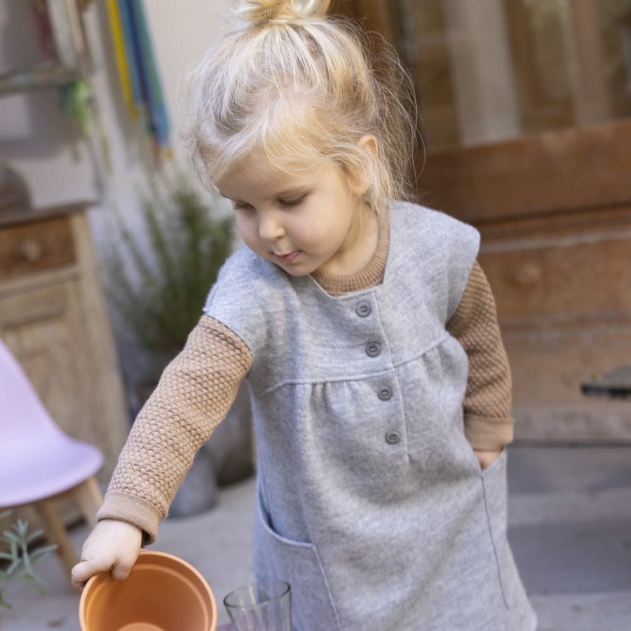 robe en laine disana pour fille merinos bio gris