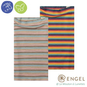 Snood en laine mérinos Bio et soie naturelle - tour de cou à rayures multicolores Engel Natur