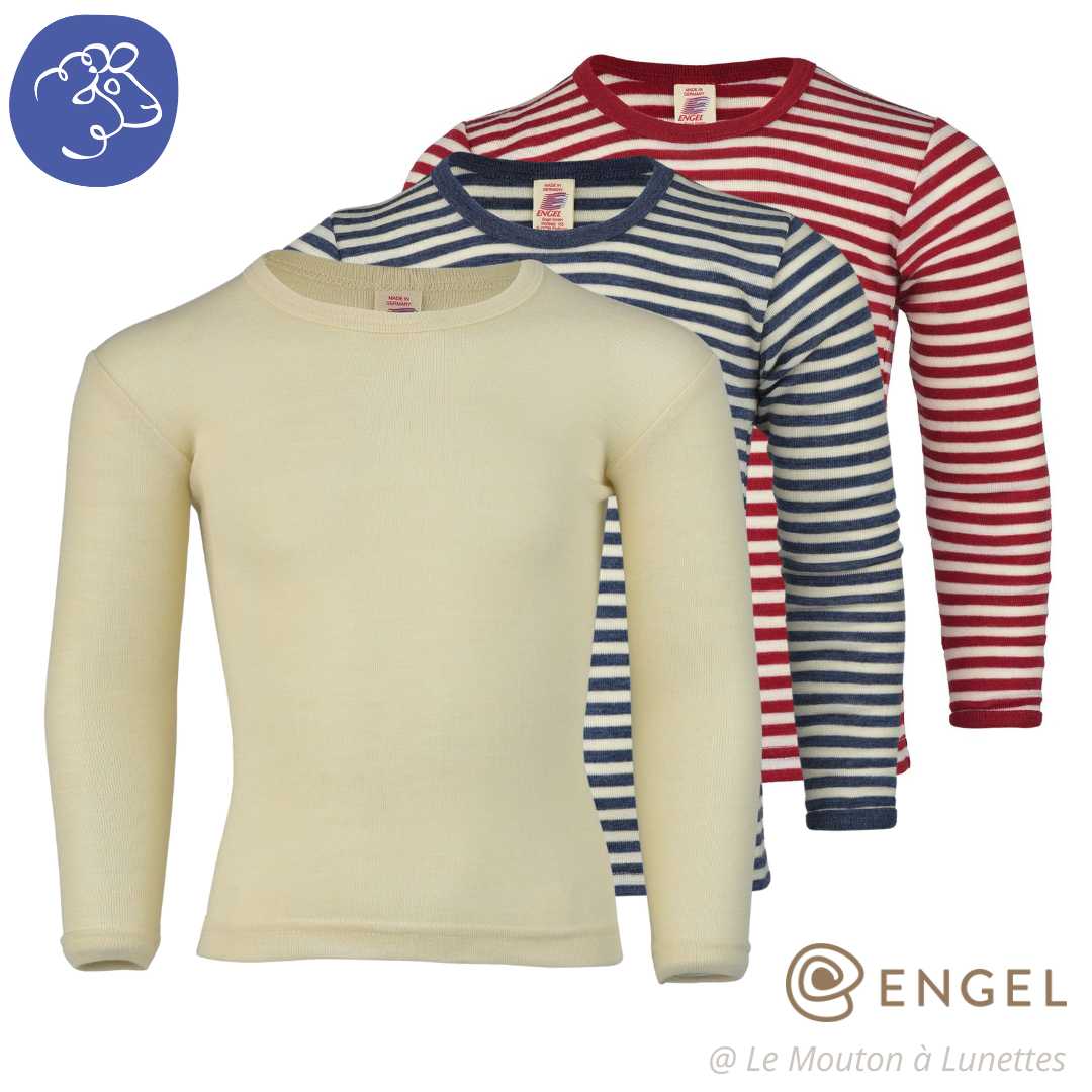 haut mérinos enfant tshirt manches longues ado et enfant engel natur laine bio