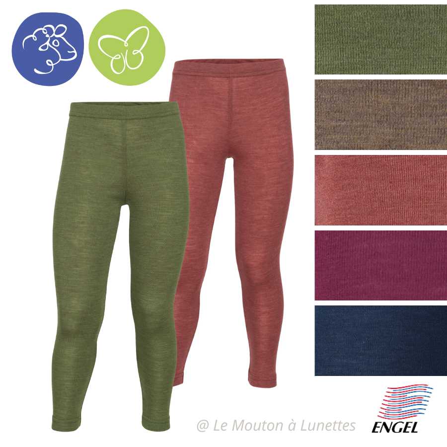 Leggings enfant laine et soie Engel natur mixte