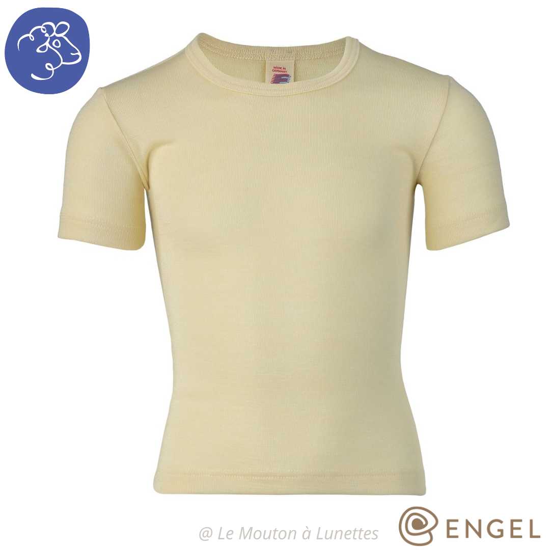 tshirt mérinos enfant manches courtes écru engel natur