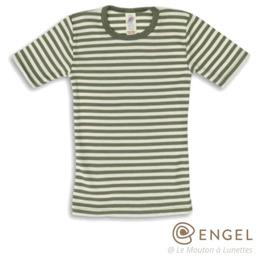 tricot laine mérinos bio enfant manches longues engel natur rayures