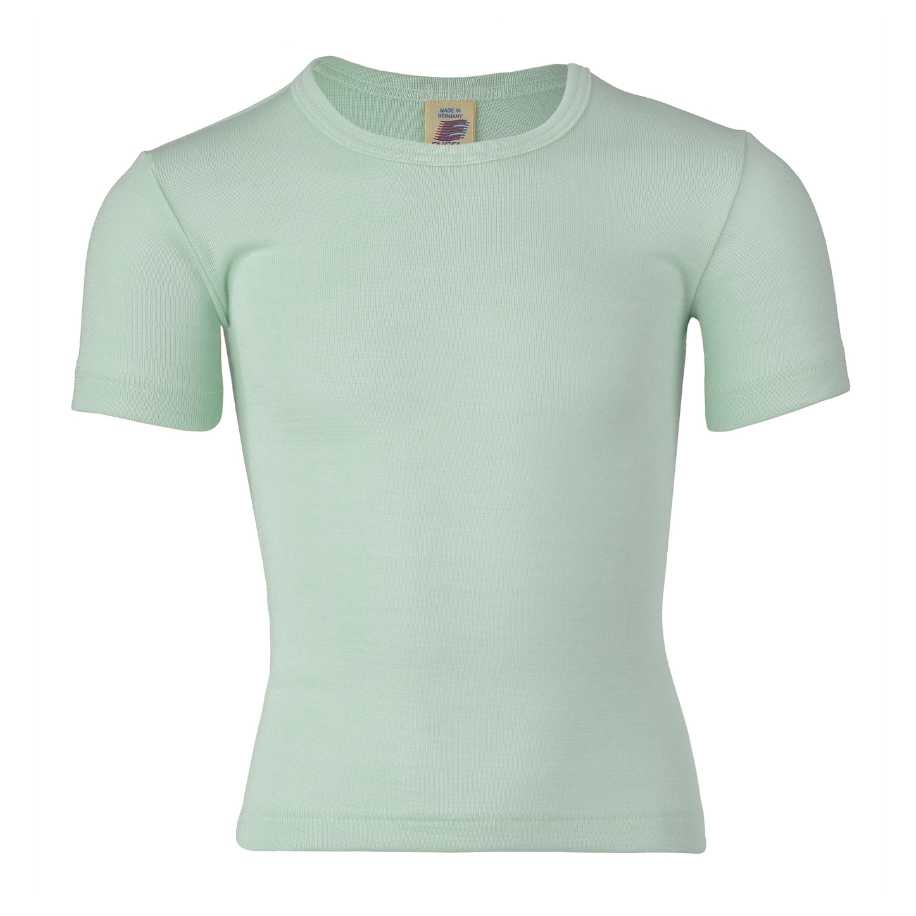 tricot laine mérinos bio enfant manches longues engel natur vert menthe