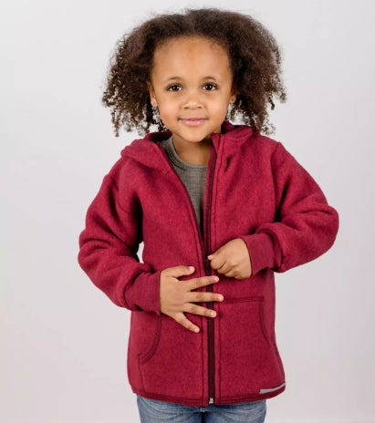 Veste polaire naturelle enfant à capuche et zip - Pure laine Bio ENGEL NATUR