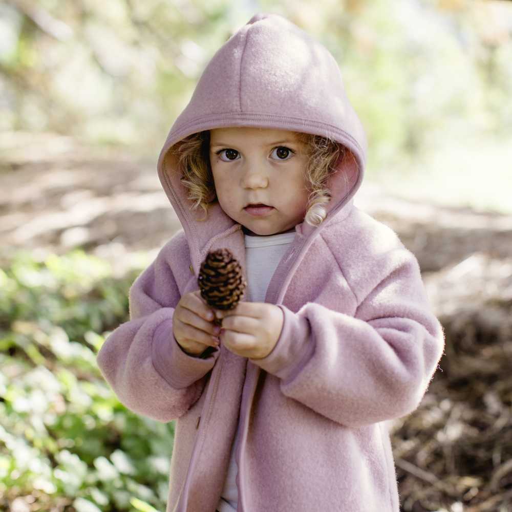 Veste polaire à capuche Engel laine bio naturelle enfant – Le
