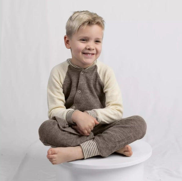 Pyjama bébé en laine bouclette ENGEL NATUR - Pyjama chaud 1 pièce sans pieds