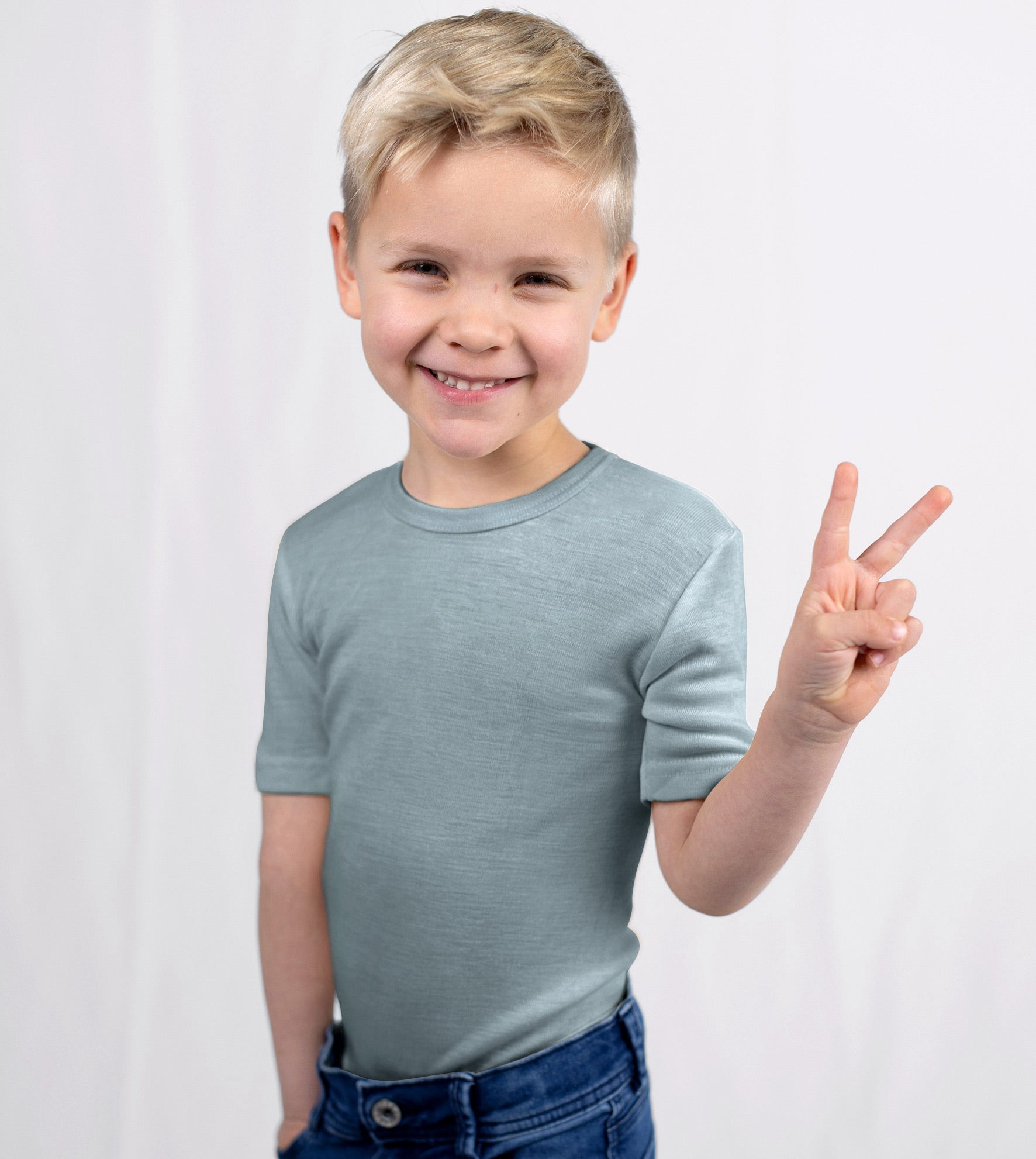 T-shirt enfant en laine mérinos et soie manches courtes - ENGEL NATUR