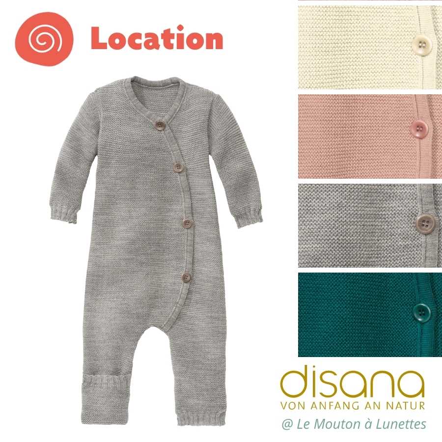Location combinaison pilote bébé tricot laine mérinos bio DISANA