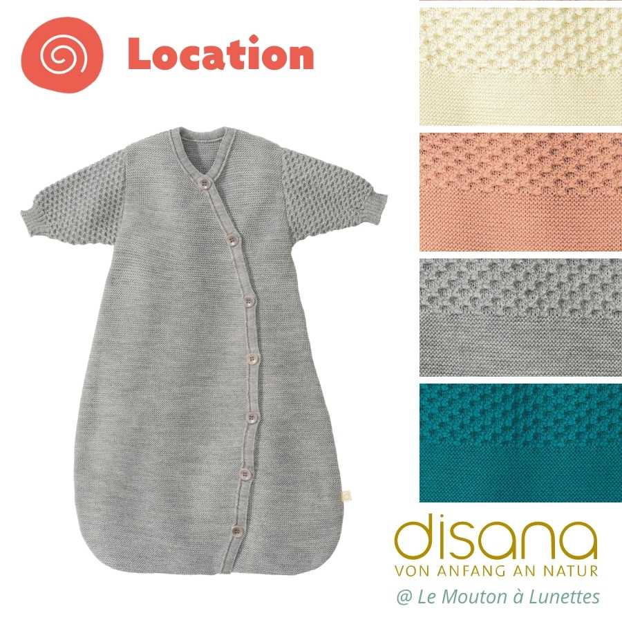 LOCATION DISANA gigoteuse turbulette bébé tricot laine merinos bio