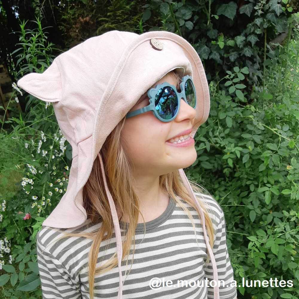 chapeau oreilles de chat manyMonths pour enfant chapeau de soleil en chanvre et coton bio le Mouton à lunettes