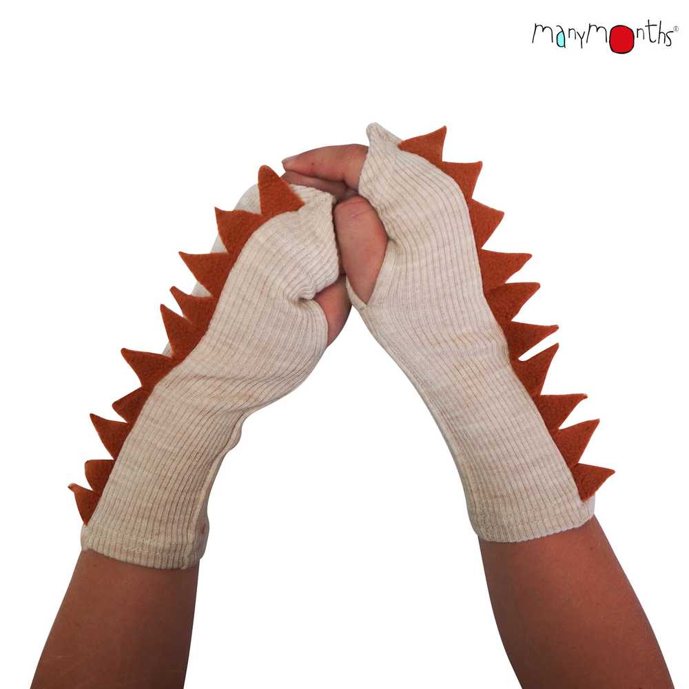 mitaines dino manymonths laine mérinos enfant écailles dinosaures