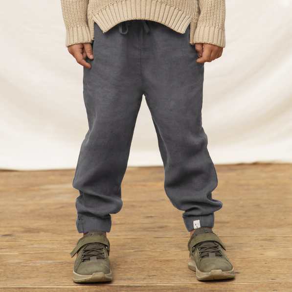 Pantalon En Lin Pour Enfant - Taille élastique - Unisexe 3-10 Ans - Léger Et Doux Pour L'été - 5